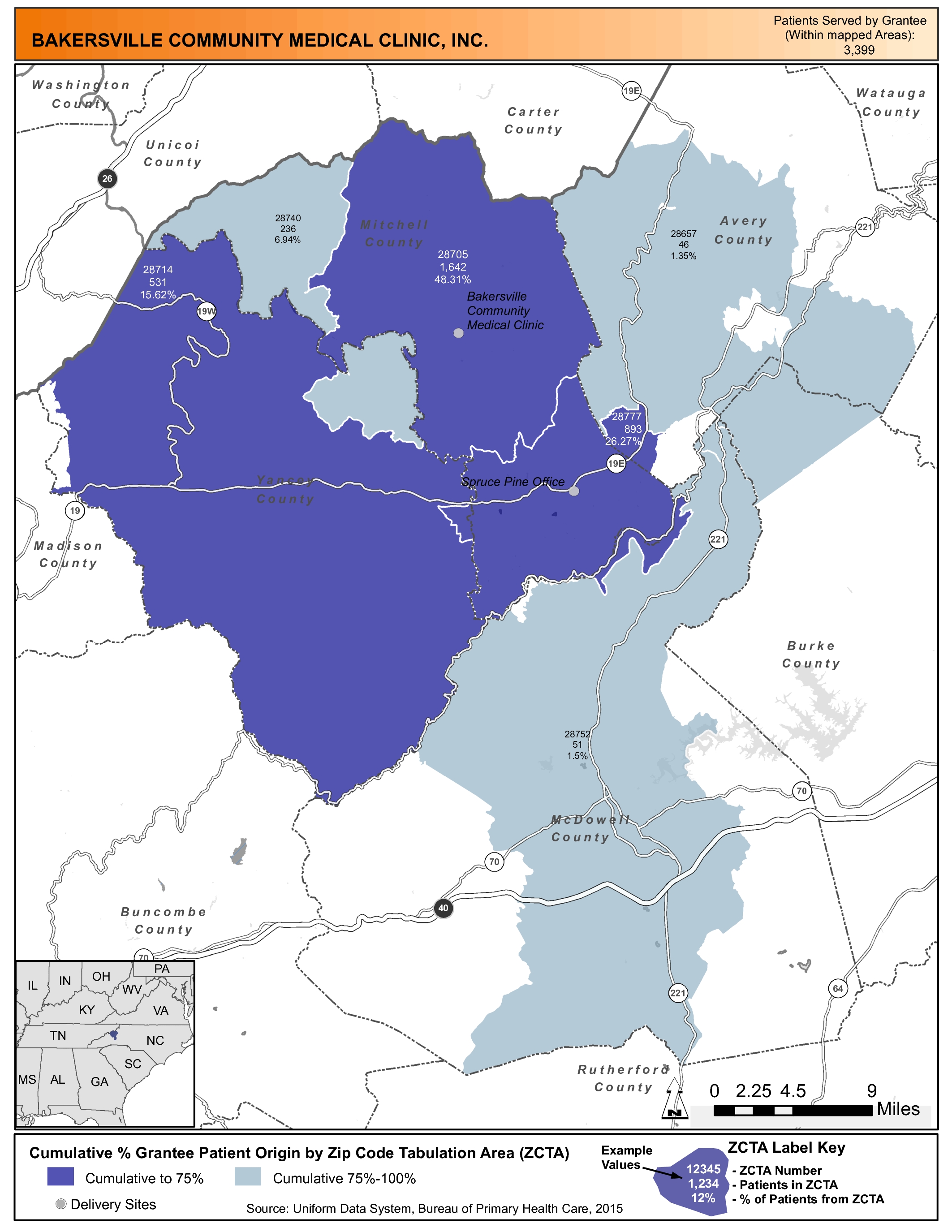 2015 Health Center Profile Bakersville Community Medical Clinic, Inc