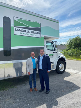 Left to right: Stuart May, Lamoille Health Partners CEO, and Matthew Salaga, HRSA IEA.