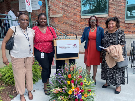 Left to right: Octavia Wisseh, HRSA IEA; Sockna Cisse HRSA IEA; Joan Dublin, President and CEO, Metropolitan Family Health Network; Dr. Tanya Raggio, HRSA IEA