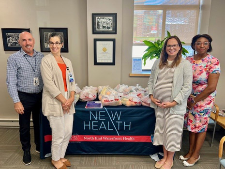 Left to right: New Health CEO Vincenzo Scibelli; Chief Medical Officer Anne Murray-Chiriboga; HRSA IEA Danielle Fleury; HHS Executive Officer Taylor Bryan Turner.