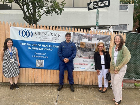 Left to right: Maria Barajas, Open Door Site Administrator; CAPT Chandak Ghosh, HRSA IEA Acting Regional Administrator; Lindsay Farrell, Open Door CEO; Jann Mirchandani, Open Door Director of Communications