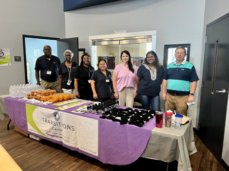 Left to Right: Abraham Lewis, Community Health Worker; Antoinette Flegler, Patient Care Coordinator; Nastassja Gibson, Community Outreach Navigator; Miriam Eschenfelder, Program Coordinator, Healthcare for the Homeless; Colleen McCarty, HRSA IEA; Priya Shah, HRSA IEA; Lee Tant, Public Affairs Manager