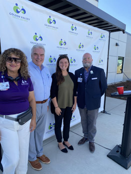 Sara Minnich, HRSA IEA joined by David Quackenbush, CEO of Golden Valley Health Center, John Price, Chairperson of the Board of Directors, and Yamilet Valladolid, Director of Government & Community Affairs