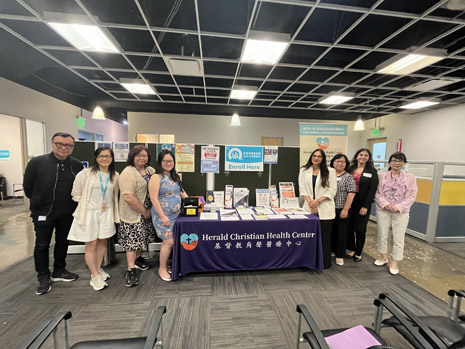 Abjot Kaur, HRSA IEA and Alyssa Mohamadzadeh, Policy and Data Analyst with Community Clinic Association of Los Angeles County along with health center staff