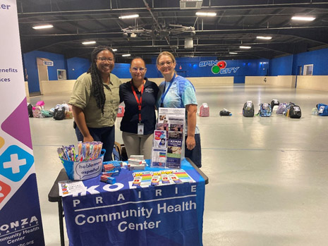 Myesha Kennedy, HRSA IEA; Julissa Maldonado, Patient Access Manager, Konza Prairie Community Health Center, Shannon Rosauer, Marketing and Communications Coordinator, Konza Prairie Community Health Center