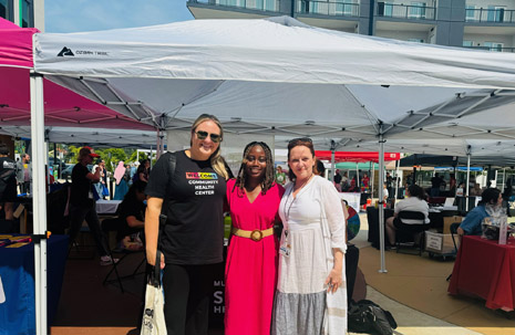 Left to Right: Jenna Green, Executive Director, Multnomah County Community Health Centers; Gloria Laryea, HRSA IEA; Lisa Cline, Chief Executive Officer, Wallace Together in Health