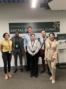 Left to Right: Candace Jackson, Chief of Community Engagement, Neighborcare Health; Rashad Collins, Chief Executive Officer, Neighborcare Health; Dr. Wade Kendall, Dental Education Clinic Director, Neighborcare Health; Janine Childs, Chief Financial Officer, Neighborcare Health; Nathan Drozd, HRSA IEA; Anna Nguyen, HRSA IEA 