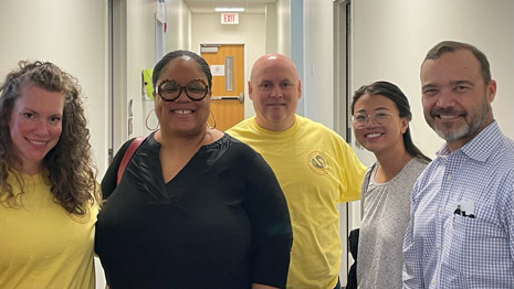 Left to Right:  Amanda Whiting, Chief Clinical Officer, Samuel U. Rodgers Health Center; Corstella Johnson, Executive Officer, HHS Region 7; Scot Elston, IT Director, Samuel U. Rodgers Health Center; Kim Shiu, HRSA IEA; and Rodney Hummer, Missouri Primary Care Association