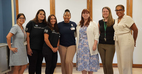 Left to right: Dr. Gawagri, Neighborhood Health Centers of the Lehigh Valley; Kendra Cole Walker, Valley Health Partners; Melissa Miranda, Neighborhood Health Centers of the Lehigh Valley; Melissa Aclo, Allentown Housing Authority; Erica Hutchek, Neighborhood Health Centers of the Lehigh Valley; Rhonda Jackson, HRSA IEA