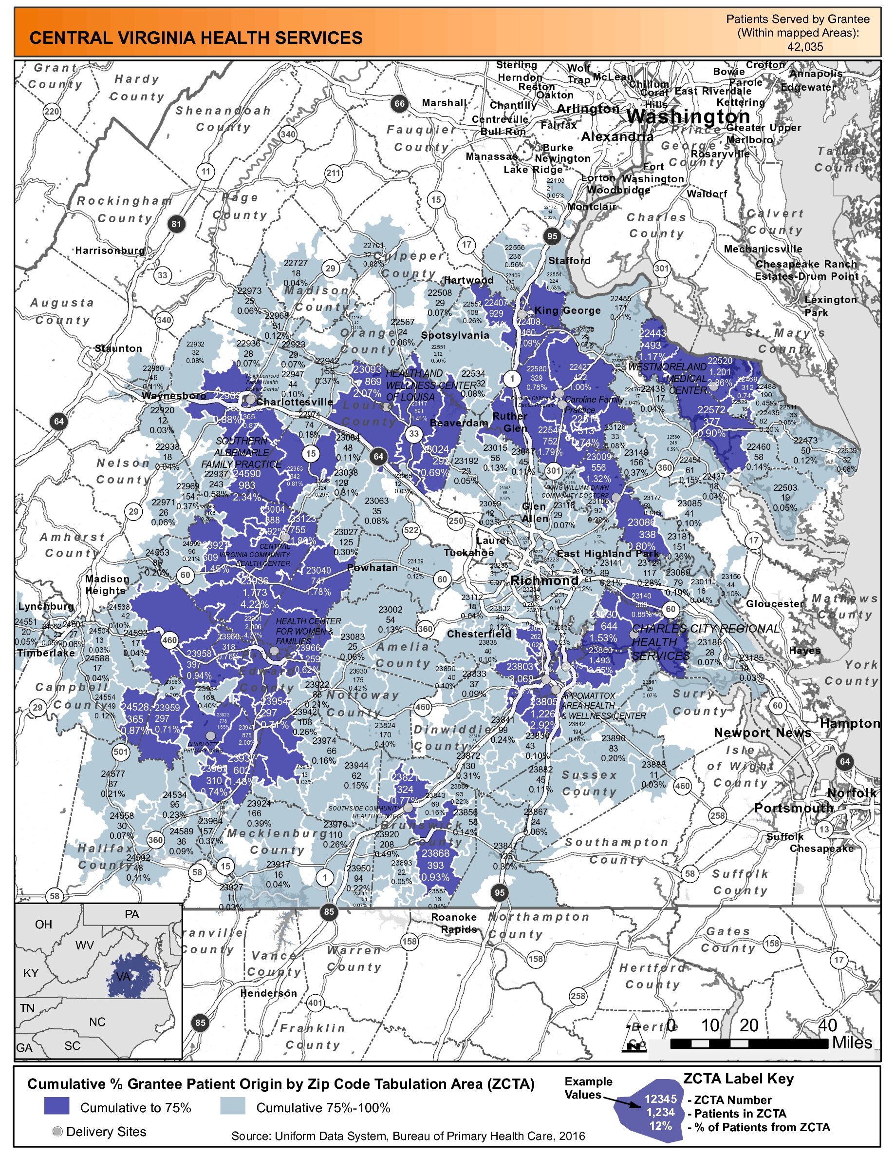 2016 CENTRAL VIRGINIA HEALTH SERVICES Health Center Profile CENTRAL