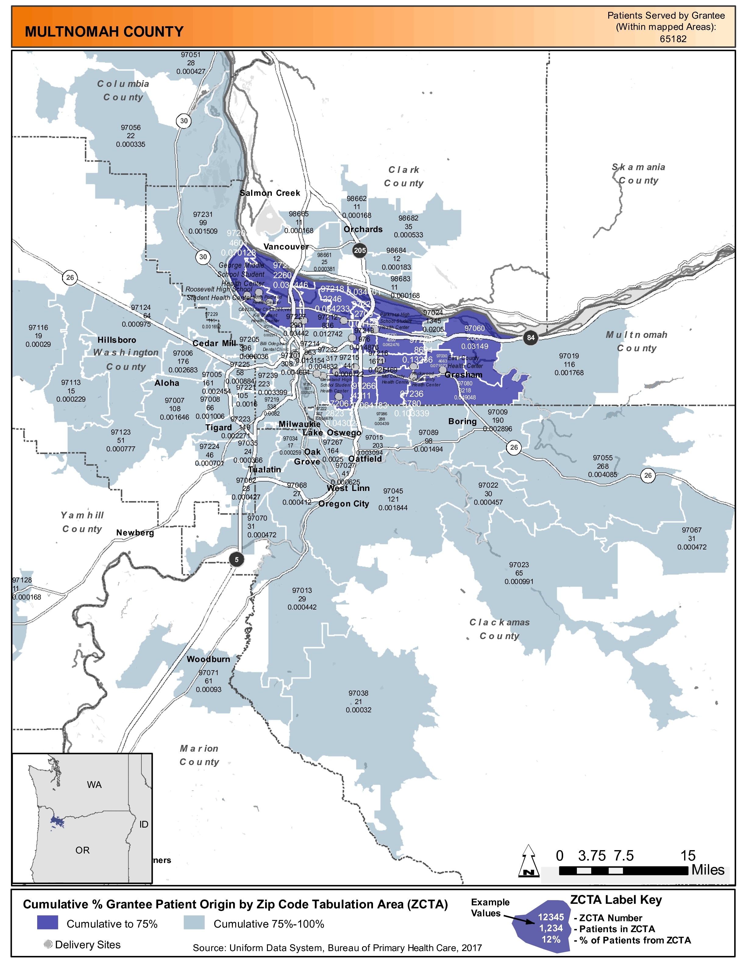 Multnomah County Zip Code Map Map