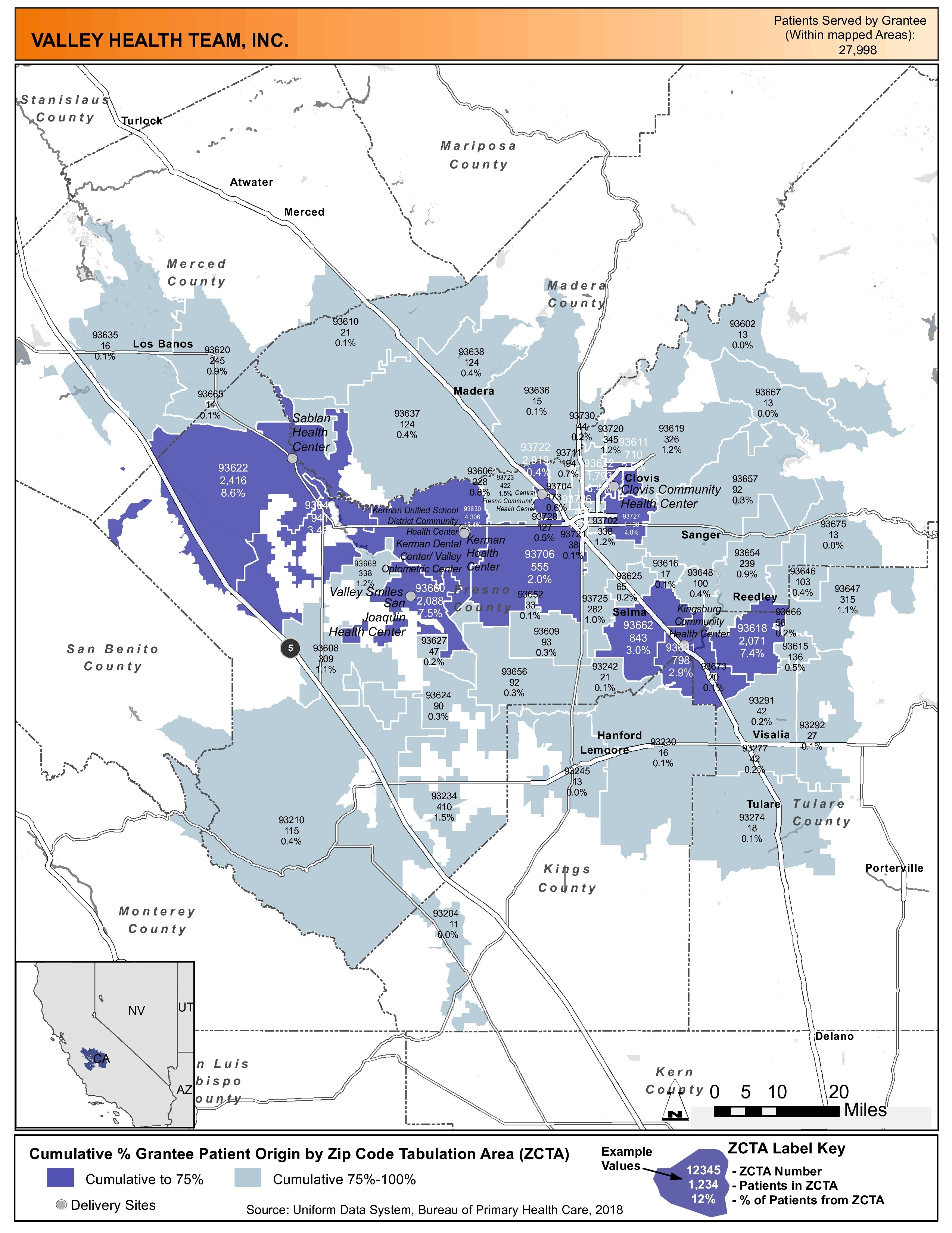 2018 VALLEY HEALTH TEAM, INC. Health Center Program Awardee Data ...