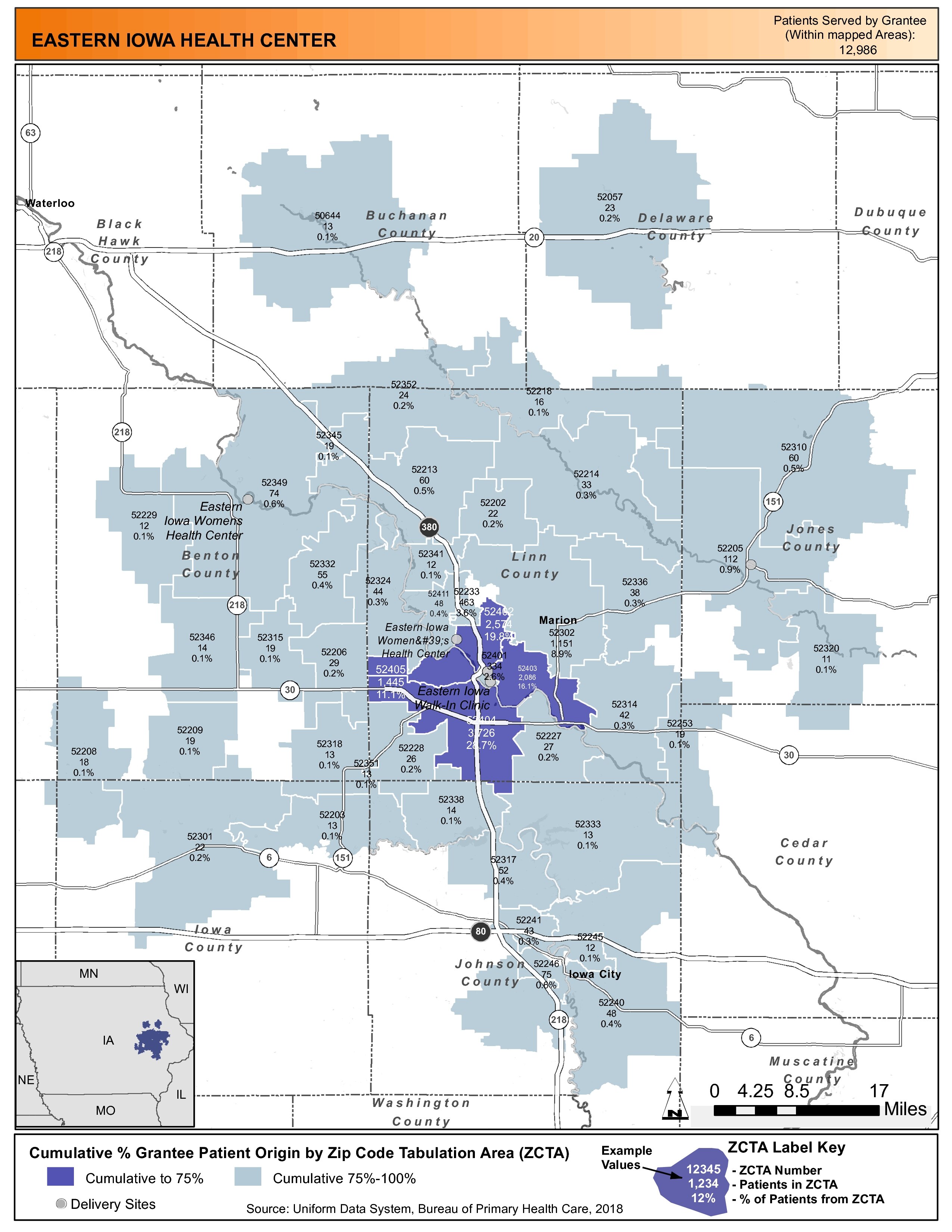 2018 EASTERN IOWA HEALTH CENTER Health Center Program Awardee Data ...