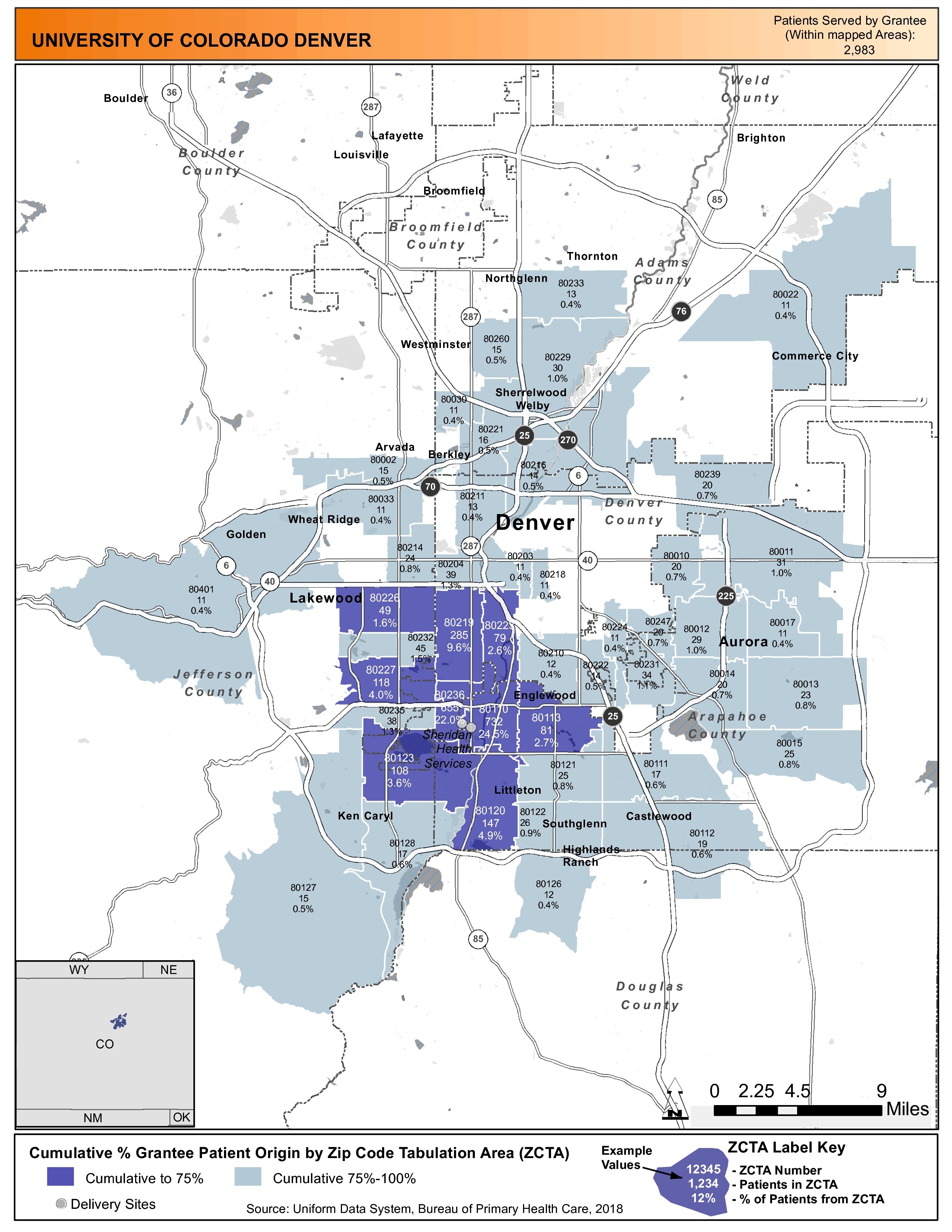 2018 UNIVERSITY OF COLORADO DENVER Health Center Program Awardee Data